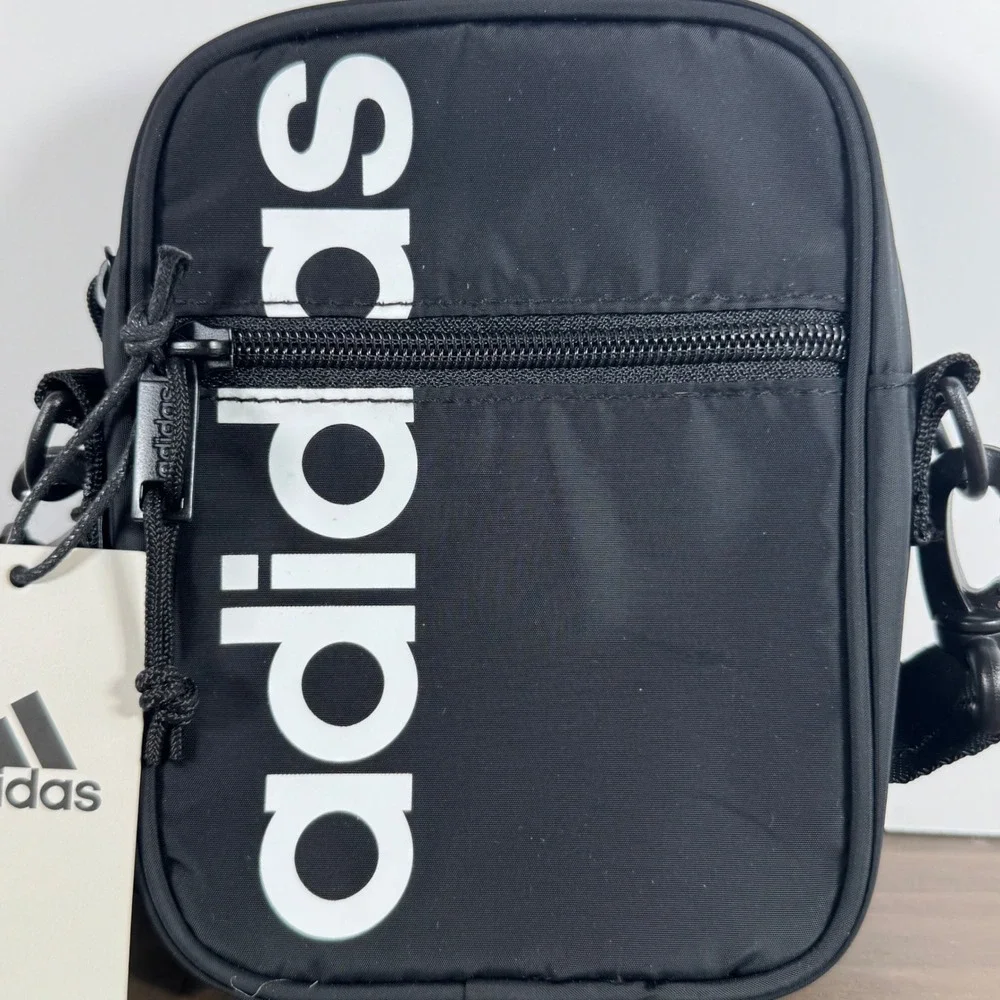 Adidas Core Festival Crossbody Bag Logo Adjustable Strap Black White OS NEW